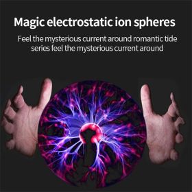 3 Inches Electrostatic Touch Induction Plasma Ball Magic Glow; Ion Generator Lamp Ball Magic Ion Lamp Magic Ball Christmas Birthday Gift Without Batte