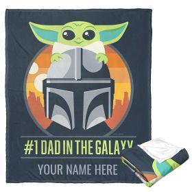 [Personalization Only] Star Wars The Mandalorian - Number One Dad, Personalized Silk Touch Throw