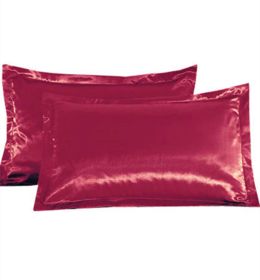 Pure color silk single pillow case (Option: Red-One)