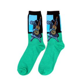 Hot Dropshipping Autumn winter Retro Women New Art Van Gogh Mural World Famous Oil Painting Series Men Socks Funny Socks (Color: 23)