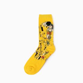 Hot Dropshipping Autumn winter Retro Women New Art Van Gogh Mural World Famous Oil Painting Series Men Socks Funny Socks (Color: 11)