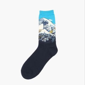 Hot Dropshipping Autumn winter Retro Women New Art Van Gogh Mural World Famous Oil Painting Series Men Socks Funny Socks (Color: 1)