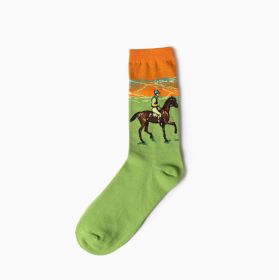 Hot Dropshipping Autumn winter Retro Women New Art Van Gogh Mural World Famous Oil Painting Series Men Socks Funny Socks (Color: 13)