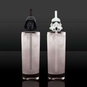 Star wars Straw; creative 3D Novelty design; beverage straw (Color: White)