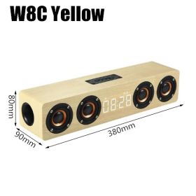 Soundbar Bluetooth Speaker Music Acoustic System 20W HIFI Stereo Music Surround LED Display Outdoor Speaker With FM Radio (Color: W8C Yellow)